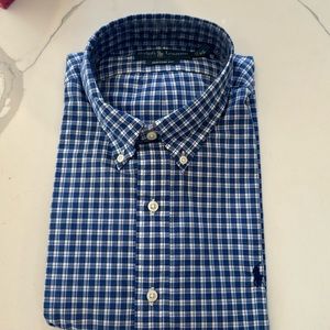 Ralph Lauren plaid, blue and white, XL